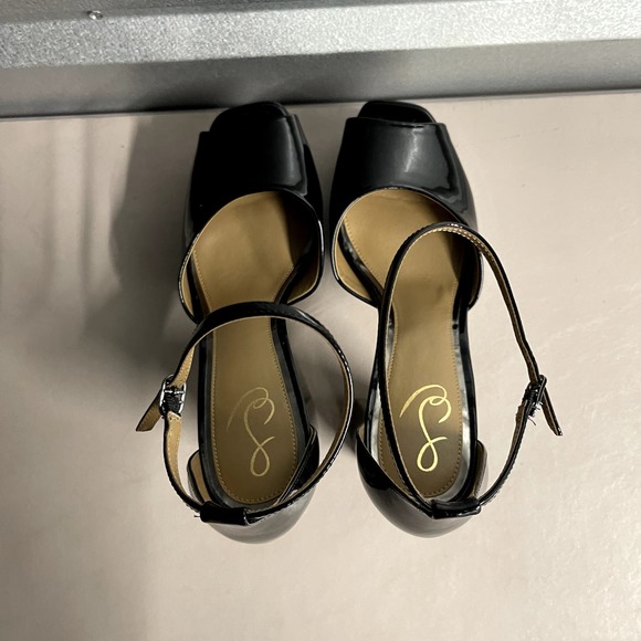 Sam Edelman Women's Black Patent Metallic Peep Toe Kori Platform Heel Sandal 9.5 - Picture 7 of 9